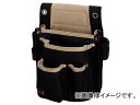 コヅチ 外縫型仮枠釘袋 SW-025BK ブラック H300×W210×T65mm JAN：4934053013525 Outer sewing tentative frame nail bag