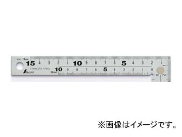 シンワ測定 曲尺厚手広巾 シルバー 15cm 表裏同目8段目盛cm表示マグネット付 10435 JAN：4960910104358 Shadt scale thick width silver front and back side same eyes stage display Mugnet