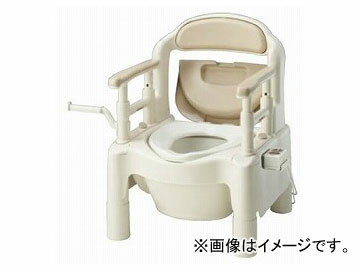 アロン化成 安寿 ポータブルトイレ FX-CP “ちびくまくん”（暖房便座） キャスター付 ベージュ 870-024 JAN：4970210419229 Portable toilet Chibikuma kun heating seat