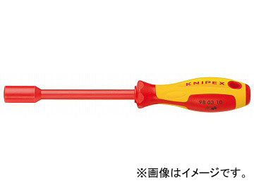 クニペックス/KNIPEX 絶縁ナットドライバー 品番：9803-10 ハンドル付 JAN：4003773026129 Insulated n..