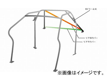 オクヤマ ロールバー 723 707 0 スチール(ジョイント) ダッシュボード逃げ 8P No.10 2名 ポルシェ 911 993 左ハンドル 2ドア ノーマルルーフ Roll bar