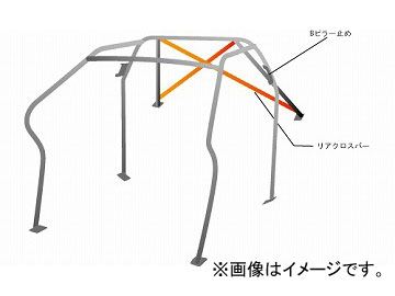 オクヤマ ロールバー 726 220 0 スチール ダッシュボード逃げ 8P No.11 2名 ホンダ フィット GD3 5ドア ノーマルルーフ Roll bar