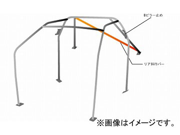 オクヤマ ロールバー 715 116 スチール ダッシュボード貫通 7P No.7 2名 ニッサン スカイライン R32 ノーマルルーフ 2ドア Roll bar