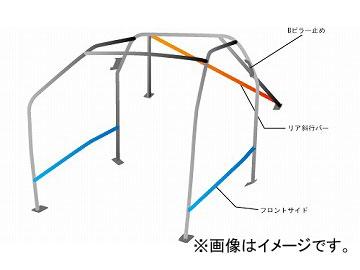 オクヤマ ロールバー 729 611 1 スチール ダッシュボード貫通 9P No.12 2名 スズキ スイフト ZC32S 5ドア ノーマルルーフ Roll bar