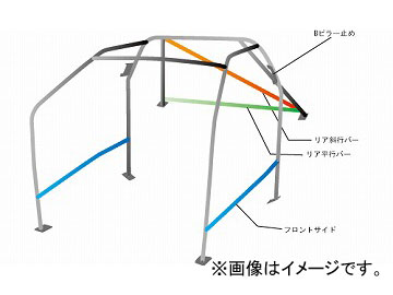 オクヤマ ロールバー 735 055 3 スチール ダッシュボード貫通 10P No.13 2名 スバル BRZ ZC6 内装無車用 3ドア ノーマルルーフ Roll bar