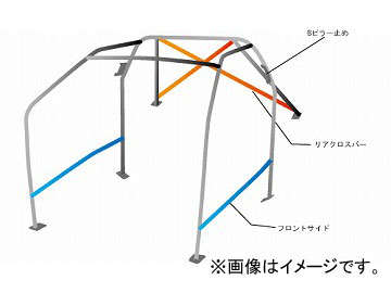 オクヤマ ロールバー 736 421 1 スチール ダッシュボード貫通 10P No.20 2名 マツダ デミオ DE5FS 5ドア ノーマルルーフ Roll bar