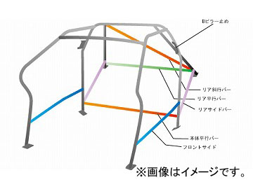 オクヤマ ロールバー 752 055 0 スチール ダッシュボード逃げ 13P No.15 2名 トヨタ 86 ZN6 内装付車用 3ドア ノーマルルーフ Roll bar