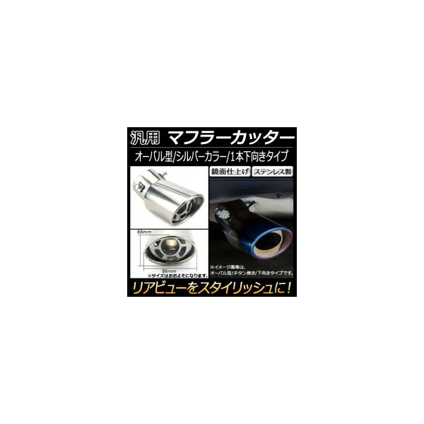 AP 汎用 マフラーカッター オーバル シルバー 1本出し 下向き AP-XT121 General purpose muffler cutter