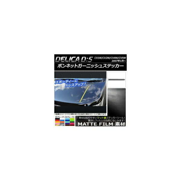 ボンネットガーニッシュステッカー ミツビシ デリカD：5 CV1W/CV2W/CV4W/CV5W 2007年1月〜 マット調 色グループ2 AP-CFMT660 入数：1セット(2枚) Bonnet Garnish sticker