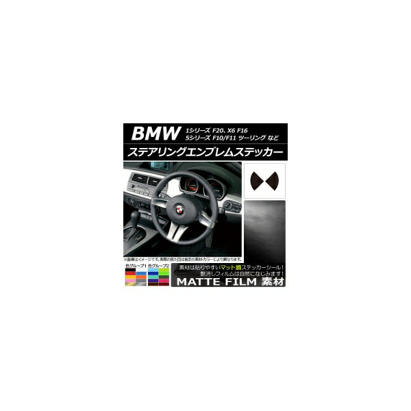 ステアリングエンブレムステッカー マット調 色グループ2 AP-CFMT2697