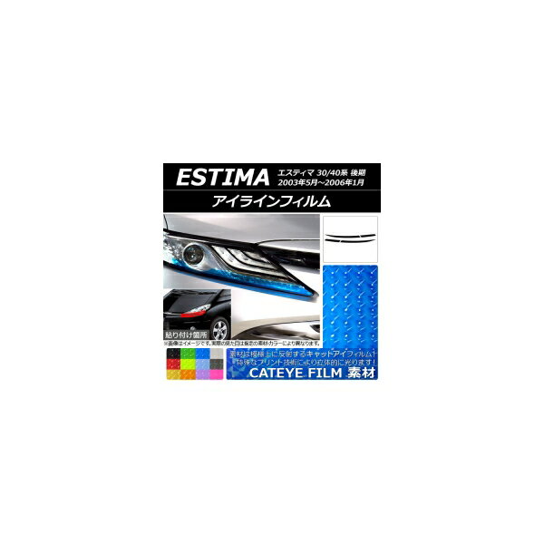 アイラインフィルム トヨタ エスティマ 30系/40系 後期 2003年05月〜2006年01月 キャットアイタイプ 選べる12カラー AP-YLCT147 入数：1セット(4枚) Eyeline film(2)