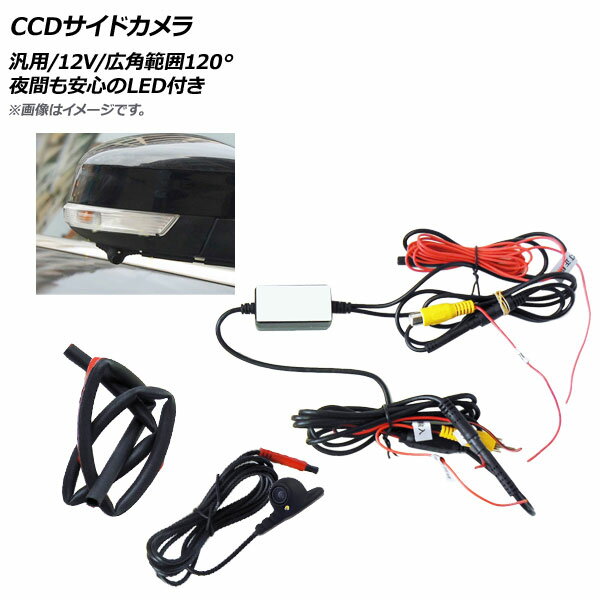 AP CCDサイドカメラ 汎用 12V LED付き 左ハンドル用 死角の不安を解消！ AP-EC253 入数：1セット side camera