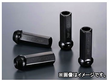 デジキャン クロモリレーシングナット ブラック 17HEX貫通 P1.5 60mm 入数：1セット(4本入) トヨタ オーリス Chromoly racing nut