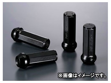 デジキャン クロモリレーシングナット ブラック 7角袋 P1.25 60mm 入数：1セット(4本入) スズキ ジムニー Chromoly racing nut