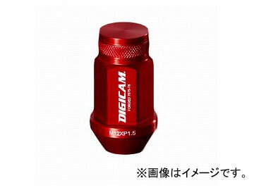 デジキャン アルミレーシングナット レッド 19HEX袋 P1.5 45mm 入数：1セット(16本入) ミツビシ ekワゴン Aluminum racing nut 1