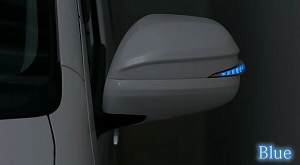 AVEST VerticalArrow ドアミラーウインカー クローム×ブルーLED 塗装済 純正風スイッチ付 ハイエース/レジアスエース 選べる9塗装色 AV-017-B＋AV-SW-LED-FLOW