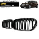 フロントグリルカバー BMW 1シリーズ F20/F21 2015年~2019年 ブラックカーボン×マットブラック Dタイプ ABS製 ダブルバー AP-FG302-D 入数:1セット(2個) Front grill cover