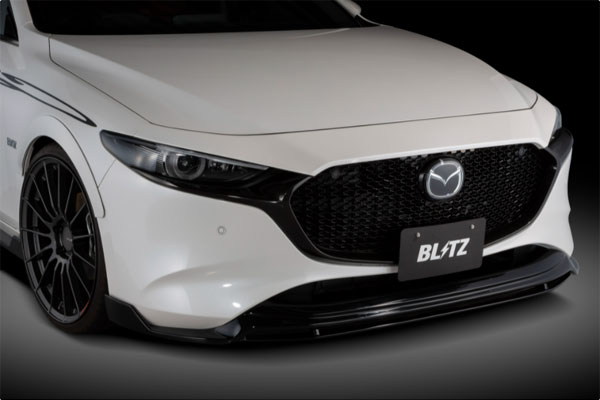 ブリッツ/BLITZ エアロスピードRコンセプト フロントリップスポイラー ジェットブラックマイカ塗装済 マツダ MAZDA3 FASTBACK Front lip spoiler