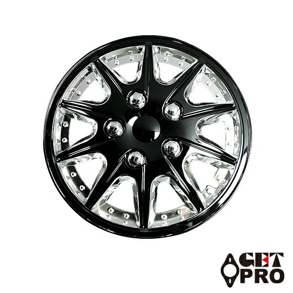 GET-PRO/ゲットプロ ホイールカバー クローム＆ブラック 13インチ 汎用 L004CBL13 入数：1台分(4枚) Wheel cover