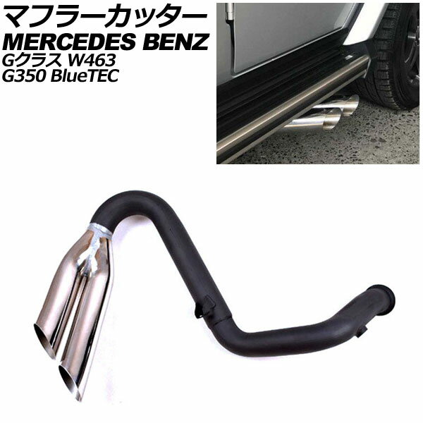 マフラーカッター メルセデス・ベンツ Gクラス W463 G350 BlueTEC 2008年〜2016年 シルバー 鏡面仕上げ ステンレス製 2本出し AP-XT1488 Muffler cutter