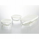 ハリオ/HARIO 耐熱ガラス製保存容器 M 3点セット KSTL-M-3006-OW(2154-033) Heat resistant glass storage container
