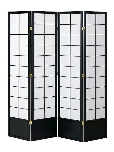 弘益 和風衝立4連 ブラック JP-S180-4(BK)