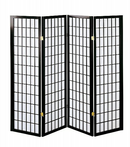 弘益 和風衝立 ブラック JP-和風衝立4連こだま