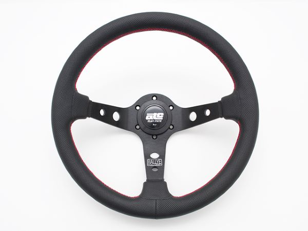 ATC(エーティーシー) ラリーコーン95 ステアリング ブラックエアレザー×レッドステッチ 33φ SW02303 Steering