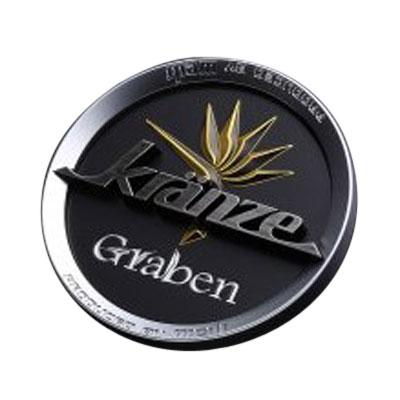 KRANZE Graben センターキャップ ベロアリング/ブラック/ブラックロゴ 19-22インチ用 52673 Center cap