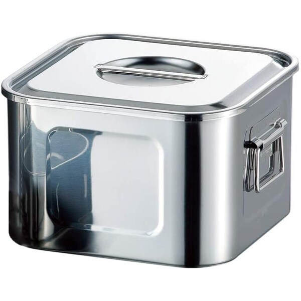 AG 18-8 c}~t^pLb`|bg 22.5cm (006329-022) Shallow square kitchen pot with knob
