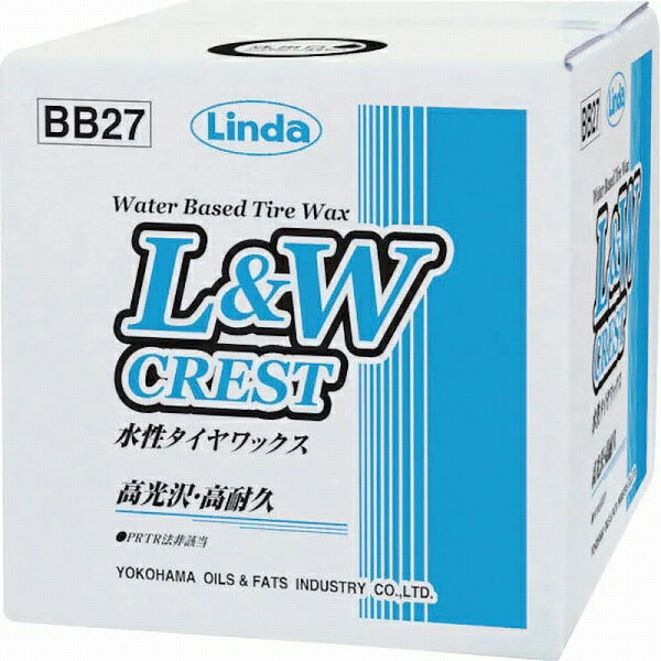 横浜油脂工業(Linda) 水性タイヤワックス L＆Wクレスト 18kg/BIB BB27(4649) Water based tire wax Crest