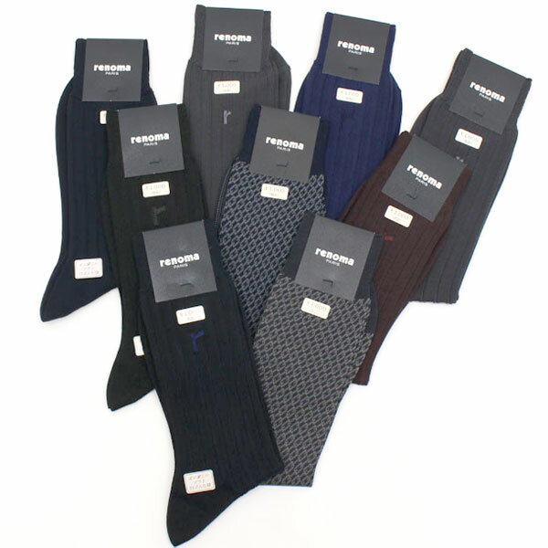 renoma PARIS(レノマパリス) メンズ ビジネスソックス ランダムカラー 25～26cm 日本製 普段使いからフォーマルまで 入数：1セット(5足入) BUSINESS-SOX socks