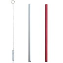 アルミクールストローショート レッド 150mm 2P(お掃除ブラシ付) 103761(0007034) aluminum cool straw short