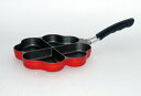 しあわせを呼ぶ四つ葉のフライパン レッド KS-2807(0331042) four leaf frying pan brings happiness