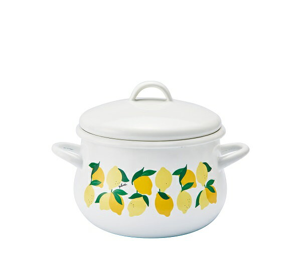 Plune. ホーロー両手鍋 レモン 16cm PCR-803(0773142) Enamel two handed pot