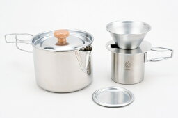 ツーリングケトルクッカー＆ドリッパーセット 収納用メッシュ袋付 PY-C007 Touring kettle cooker dripper set