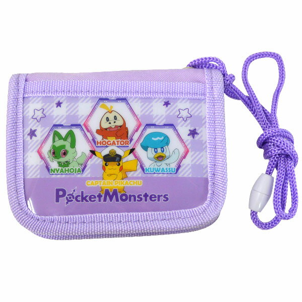 ポケットモンスター RFウォレット パープル 二つ折り 首から下げられるネックコード付き PM4213(PU) Pokemon Wallet