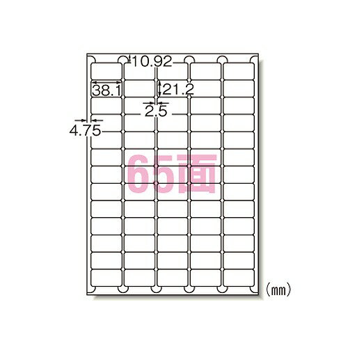 エーワン(A-one) ラベルシール インクジェット A4 光沢紙 65面 入数：1パック(10シート) 29243(27017) label sticker inkjet