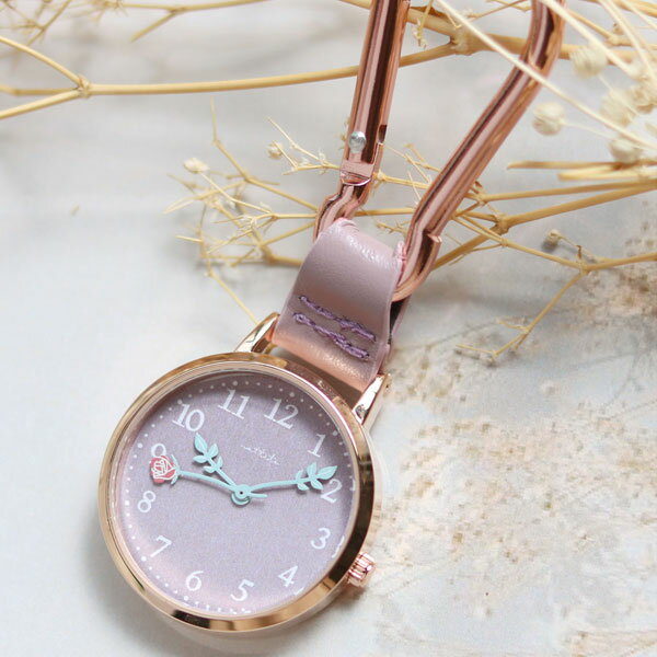 フルカ 懐中時計 パープル バッグにも付けられるカラビナウォッチ GY050-3 pocket watch