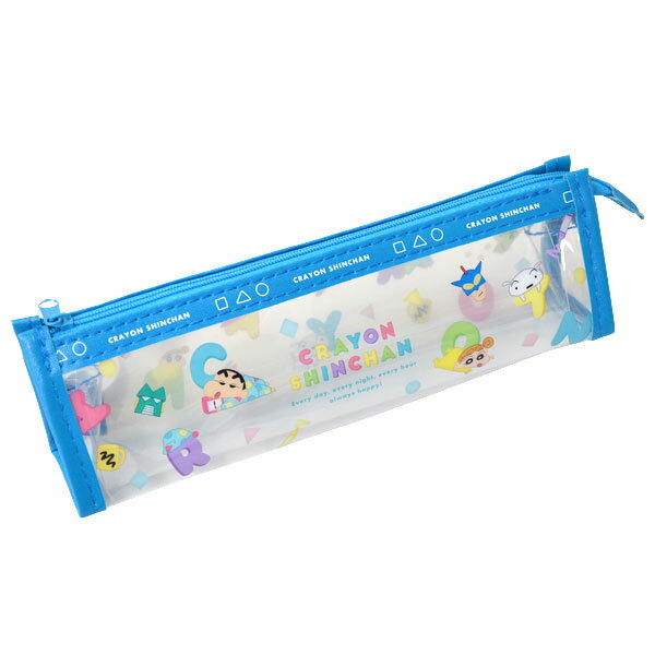 クレヨンしんちゃん ロゴテープクリアペンポーチ アルファベット スリムでコンパクトなペンポーチ KS43439(ALPHABET)