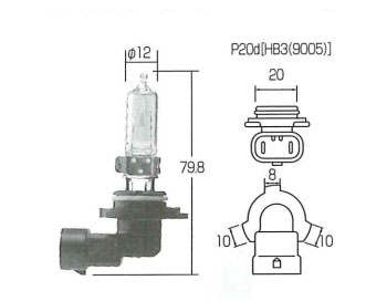 �ԥåȥ�� �������� �ϥ�����Х�� HB3(#9005) 12V-65W�� ���̥إåɥ����� AY080-10020 Halogen valve