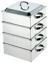 18-8 業務用角蒸器 36cm 3段 0465700 Commercial square steamer