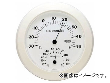 クレセル/CRECER 温湿度計 ホワイト CR-221W JAN：4955286804063 Temperate meter white