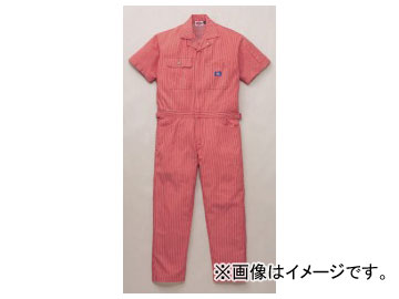 山田辰/YAMADA TATSU ディッキーズ/Dickies ヒッコリー半袖ツヅキ服 811 レッド サイズ：4L/5L