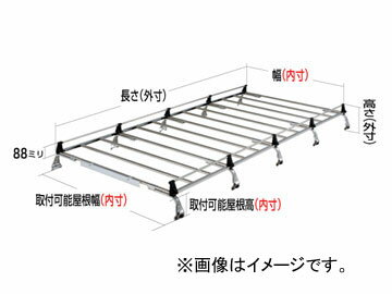 ロッキー ルーフキャリア SEシリーズ 10本脚 雨ドイ挟み込みタイプ SE-580L トヨタ/TOYOTA ハイエースワゴン ミドルルーフ/ロングボディ（ワイド幅） 210系 H16.8〜