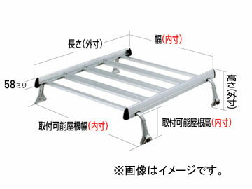 ロッキー ルーフキャリア SAシリーズ 4本脚 雨ドイ挟み込みタイプ SA-06H ミツビシ/三菱/MITSUBISHI デリカバン ハイルーフ SK系 H11.10〜