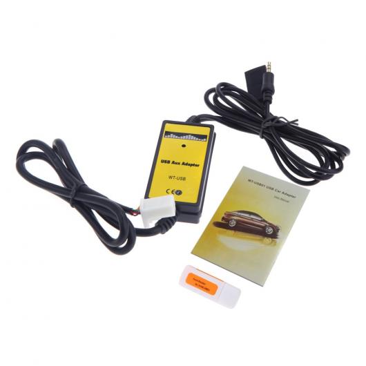 車用ケーブル オート USB AUX 入力 アダプター MP3 プレーヤーラジオインターフェイス トヨタ カムリ カローラ マトリックス 2×6PIN AL-AA-6811 AL Car cable