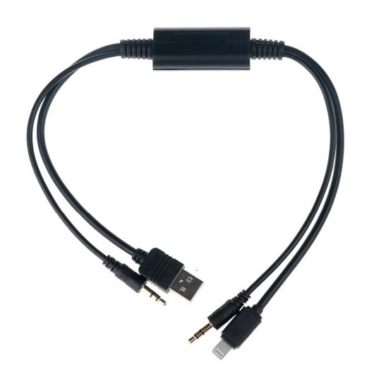 車用ケーブル カー オート 3.5mm USB AUX オーディオ アダプタ ケーブル オスインタフェース 44cm BMW 専 AUX USB ケーブル iPod iPhone 5 5s 6 6s Plus ブラック AL-AA-7063 AL Car cable