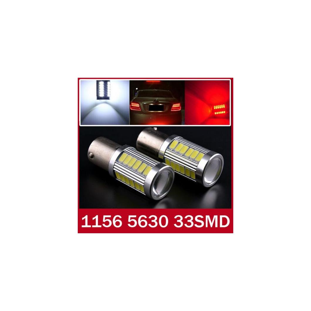2ピース 1156 BA15S P21W 33 LED 5630 5730 SMD テール バルブ ブレーキライトオートリバースランプ デイタイム ランニングライト 選べる2カラー ホワイト・レッド AL-BB-1292 AL Car plating parts