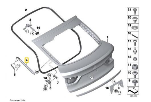 1個 リア 右 トランク リッド スプリング BMW X6 F16 28iX 35i 35iX 51247318652 AL-CC-5931 AL Car parts